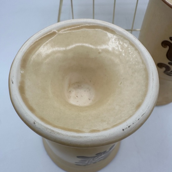 Vintage Pfaltzgraff Set Of 4 Ceramic Wine Goblets Village Pattern 5.25" Tall - Picture 4 of 6